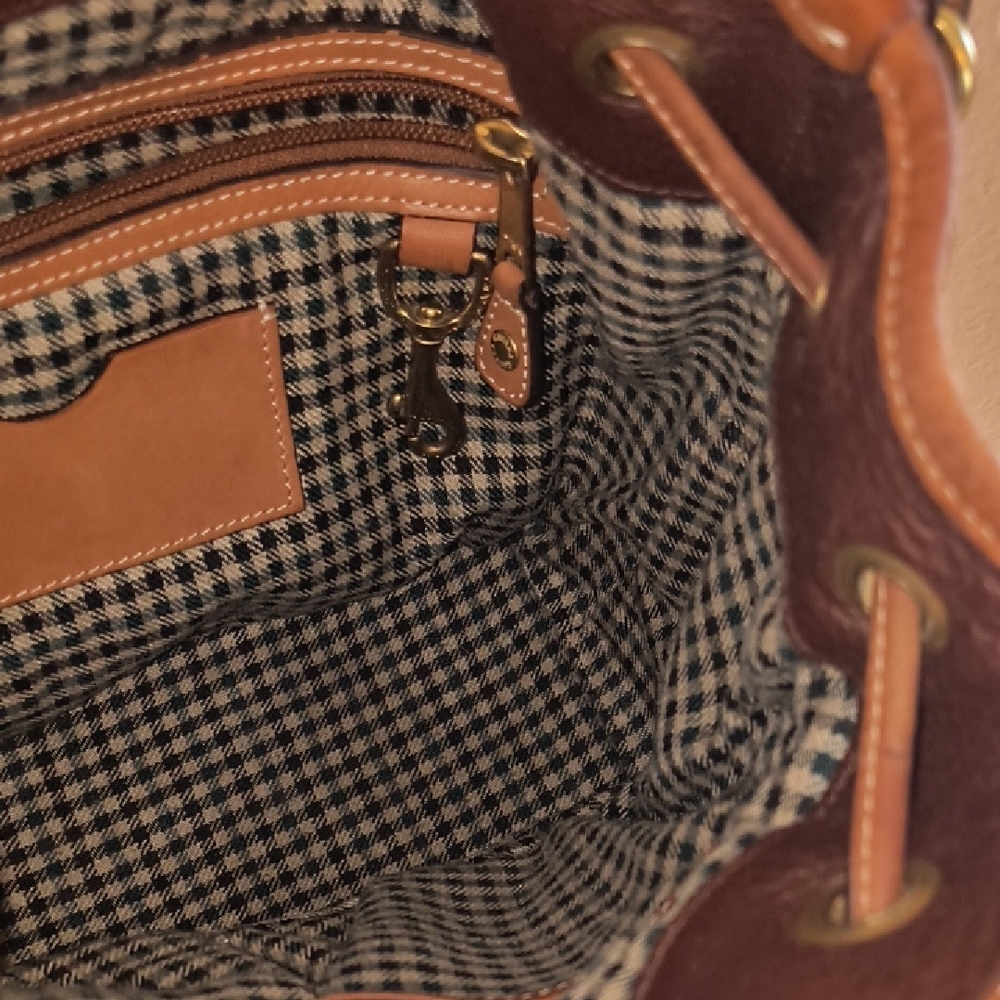 Ghurka Maroon Leather Bucket Bag 11x10x5 - Picture 14 of 16